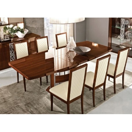 Roma Day extending Dining Table , Walnut, white , Silver Birch - CP
