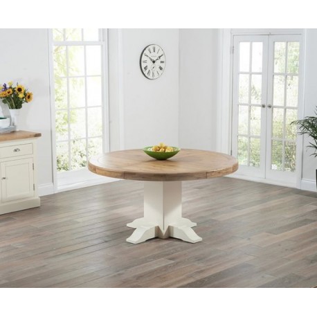 Turin Oak & Cream Round Dining Table